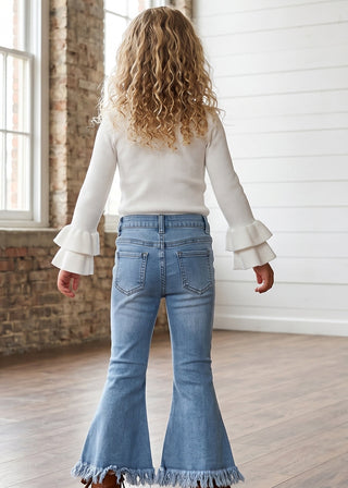Twirl Fringe Flare Denim Jeans