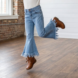 Twirl Fringe Flare Denim Jeans