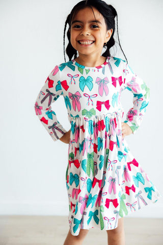 Twirls & Ties L/S Pocket Twirl Dress