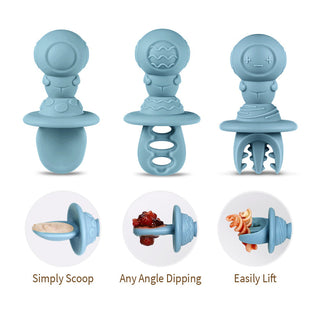 Haakaa Astronaut Beginner Silicone Cutlery Set