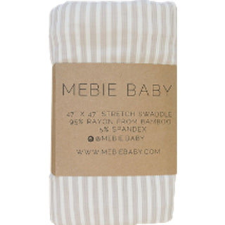 Taupe Stripe Ribbed Bamboo Stretch Swaddle