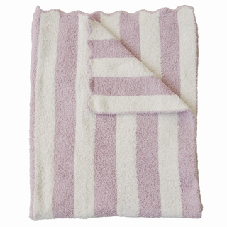 Pink Stripe Plush Blanket