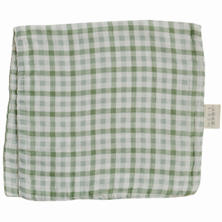 Green Gingham Muslin Burp Cloth