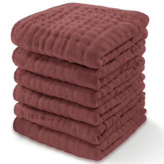 Muslin Washcloths by Comfy Cubs - Wine