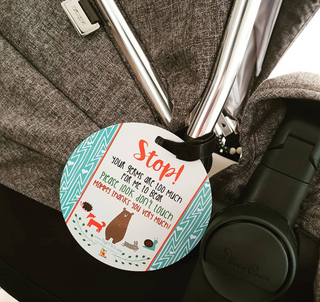 Woodlands No Touching My Newborn Car Seat Sign Tag
