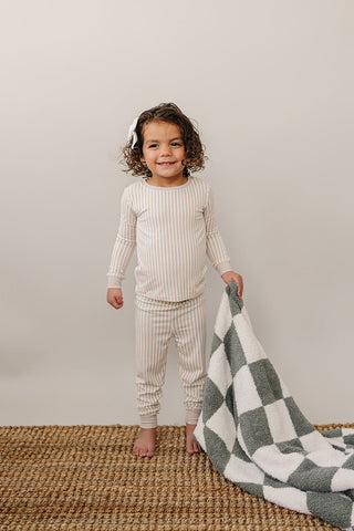 Green Checkered Plush Blanket