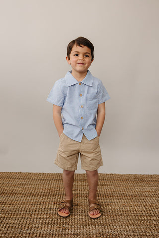 Blue Stripe Button Up Pocket Shirt