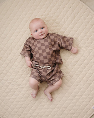 Shorts Set | Espresso Checkered