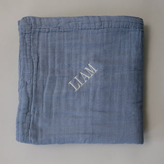 Dusty Blue Muslin Quilt