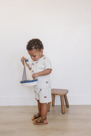 Flag Button Short Set