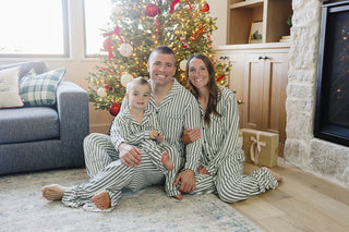 Green Stripe Collared Bamboo Set
