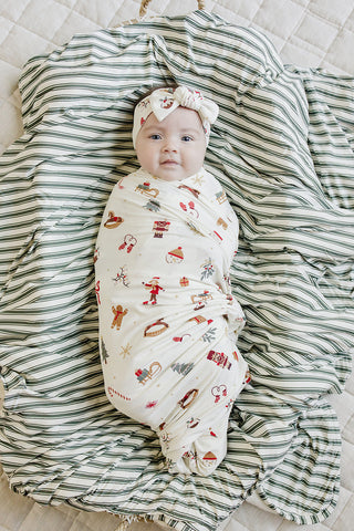 Merry & Bright Ribbed Bamboo Swaddle