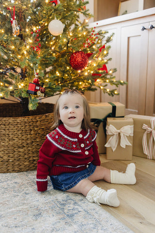 Red Fair Isle Cardigan