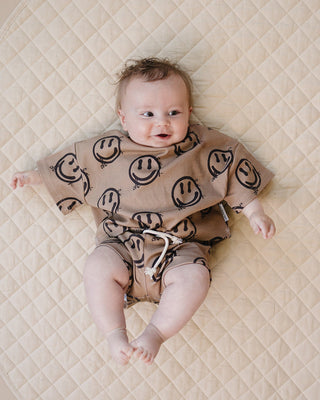 Shorts Set | Brown Smiley Face