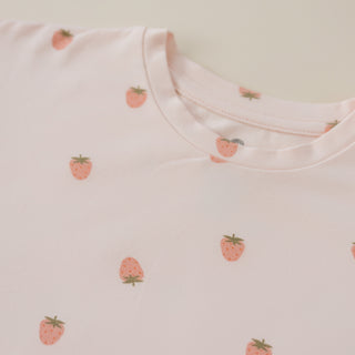 Organic Cotton Strawberry Print Shorts Set