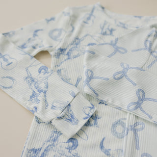 Cowboy Blues 2pc Ribbed Bamboo Pajamas