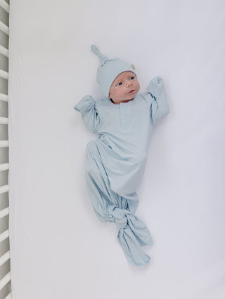 Baby Blue Bamboo Newborn Knot Hat