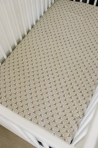 Country Garden Floral Muslin Crib Sheet