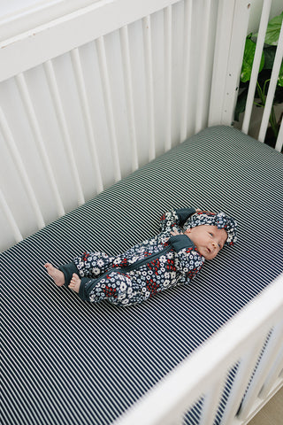 Americana Floral Ribbed Bamboo Zipper