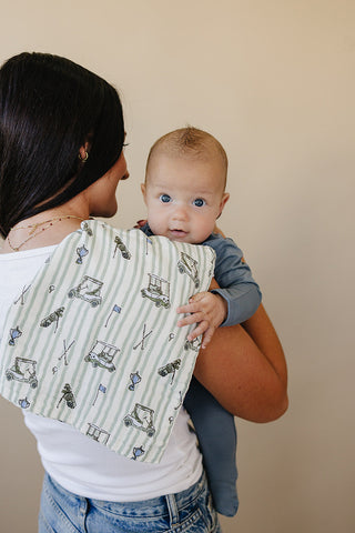 Tee Time Muslin Burp Cloth