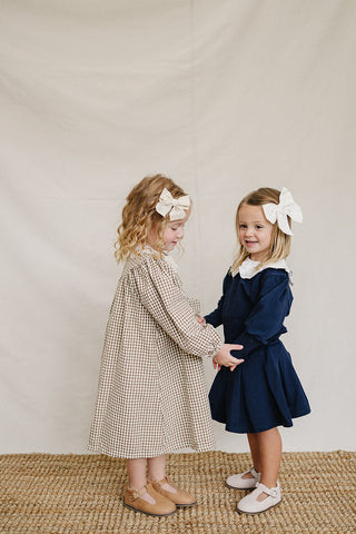 Navy Peter Pan Collar Pleated Skirt Set