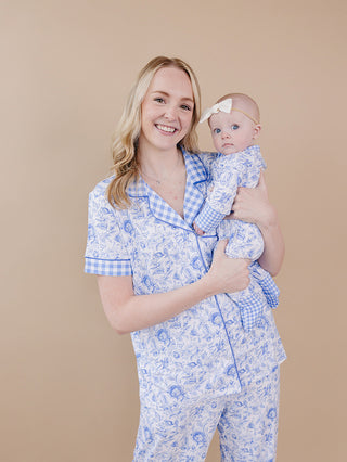 Bamboo Women's Pajamas| Blue Flowers