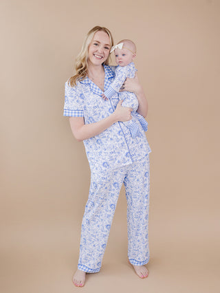 Bamboo Women's Pajamas| Blue Flowers