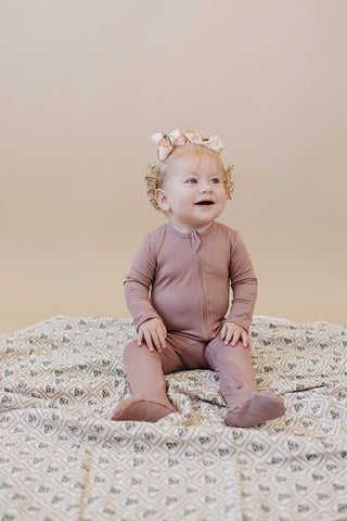 Dusty Rose Bamboo Footed Zipper