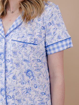 Bamboo Women's Pajamas| Blue Flowers