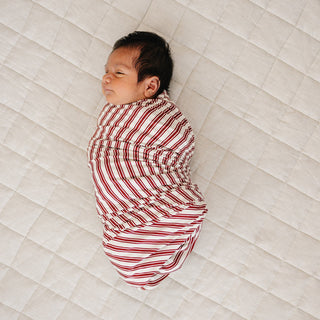Red Stripe Bamboo Swaddle
