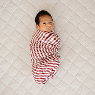 Red Stripe Bamboo Swaddle
