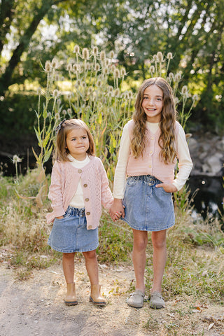 Pink Knit Button Down Vest