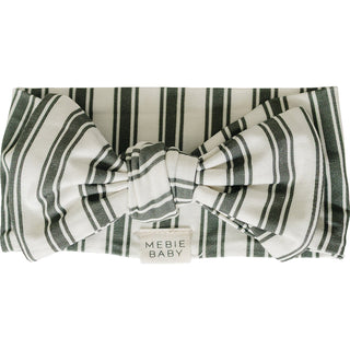 Green Stripe Bamboo Head Wrap