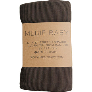 Brown Ribbed Bamboo Stretch Swaddle