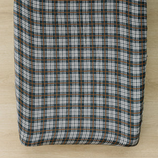 Navy Plaid Muslin Changing Pad Cover