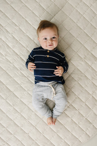 Navy Stripe Long Sleeve Tee