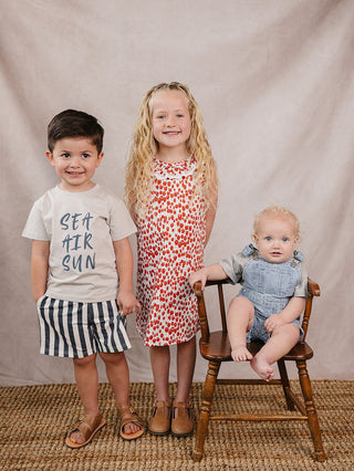 Stripe Short Overalls