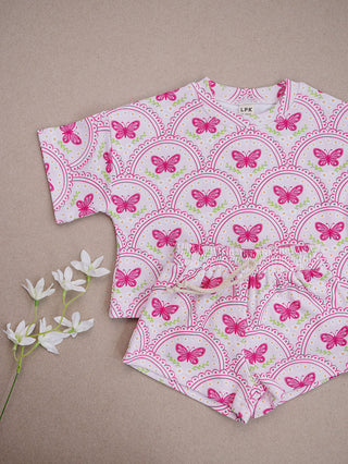 Shorts Set | Pink Butterfly