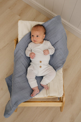 Dusty Blue Muslin Quilt