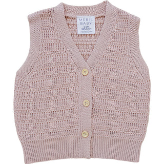 Pink Knit Button Down Vest