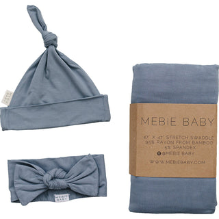 Dusty Blue Bamboo Hat OR Head Wrap Set