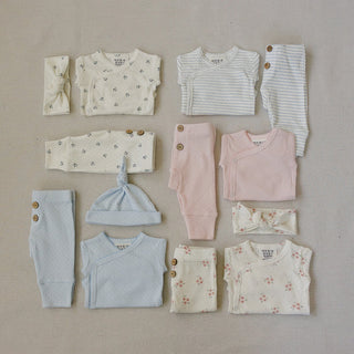 Pink Floral Pointelle Layette Set