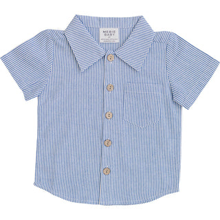 Blue Stripe Button Up Pocket Shirt