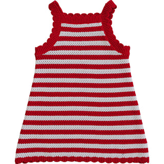 Red Stripe Knit Cover-Up Dress