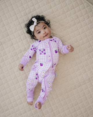 Bamboo Zip Romper | Raspberry