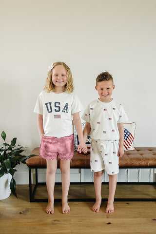 Flag Button Short Set