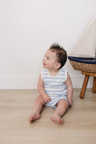 Blue Stripe Short Tank Set