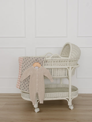 Oatmeal Knit Button Romper
