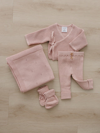 Blush Pink Knit Booties