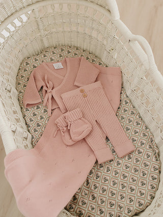 Blush Pink Knit Wrap Set